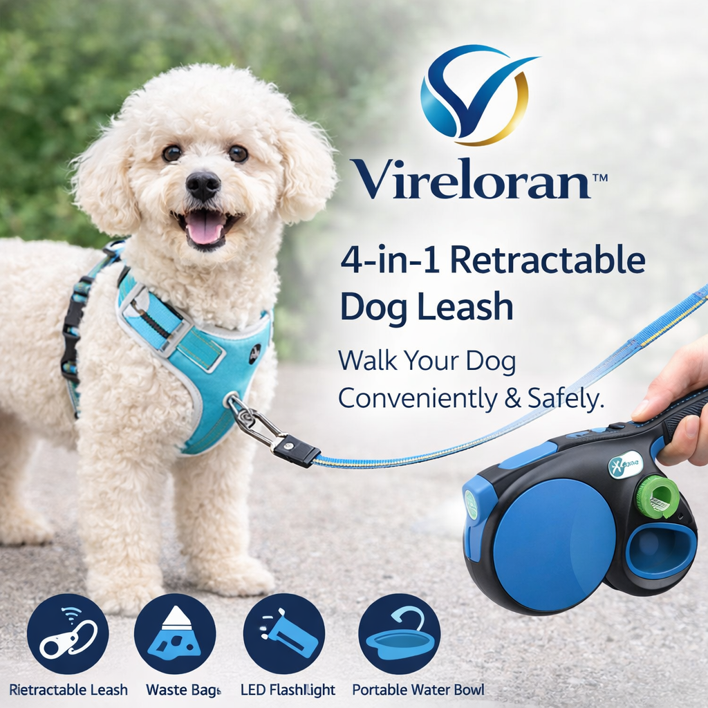 Vireloran™ All-in-One Retractable Dog Leash
